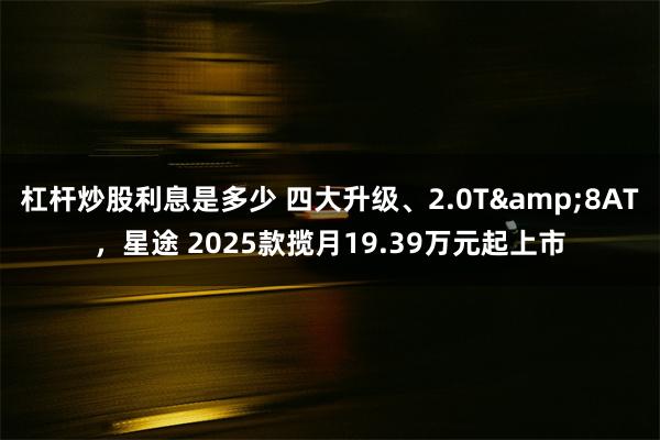 杠杆炒股利息是多少 四大升级、2.0T&8AT，星途 2025款揽月19.39万元起上市