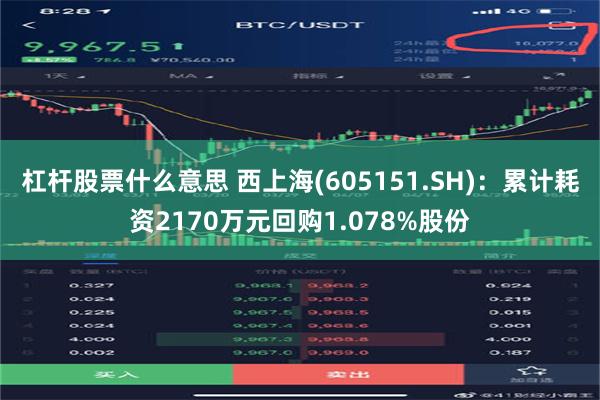 杠杆股票什么意思 西上海(605151.SH)：累计耗资2170万元回购1.078%股份