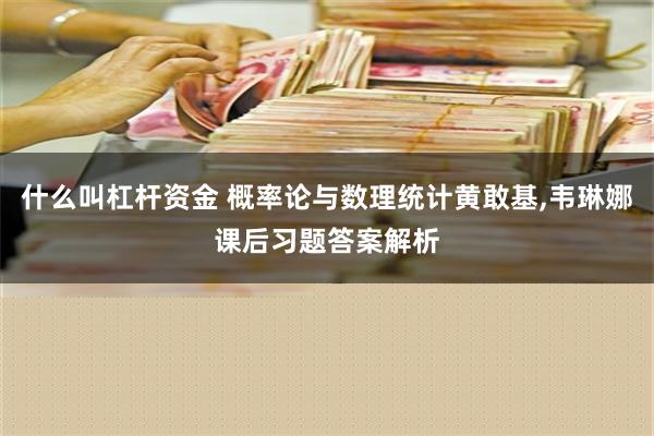 什么叫杠杆资金 概率论与数理统计黄敢基,韦琳娜课后习题答案解析